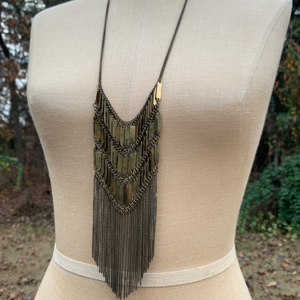 Chain Mail Fringe Statement Necklace - Picture 5 of 13